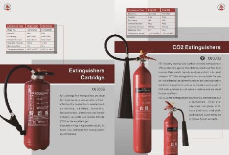 Fire Extinguisher Range (Cartridge, CO2, Water, Wet Chemical)